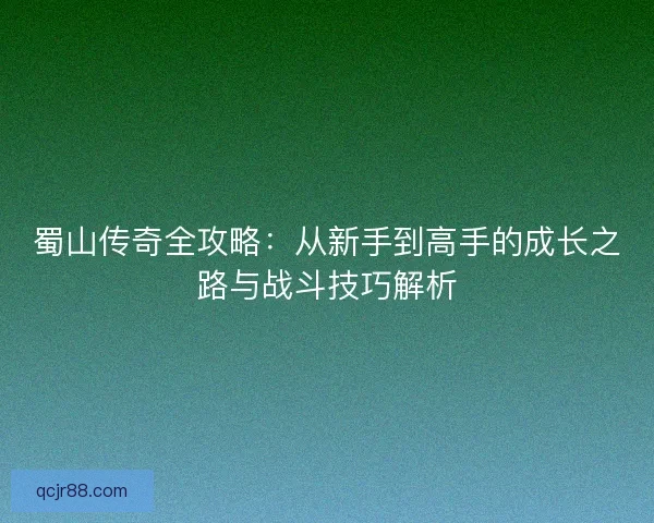 蜀山传奇全攻略：从新手到高手的成长之路与战斗技巧解析